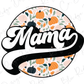 Mama Retro Floral Fall Pumpkins Graphic T-Shirt