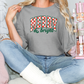 Merry and Bright Checkered Varsity Graphic T-Shirt