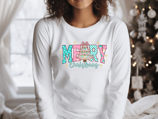 Preppy Merry Christmas Graphic T-Shirt