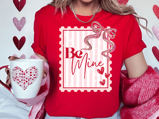 Be Mine Valentines Day Stamp Graphic T-Shirt