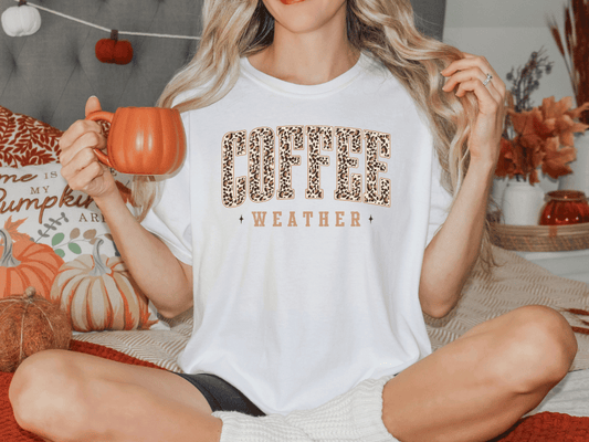 Leopard Coffee Weather Graphic T-Shirt