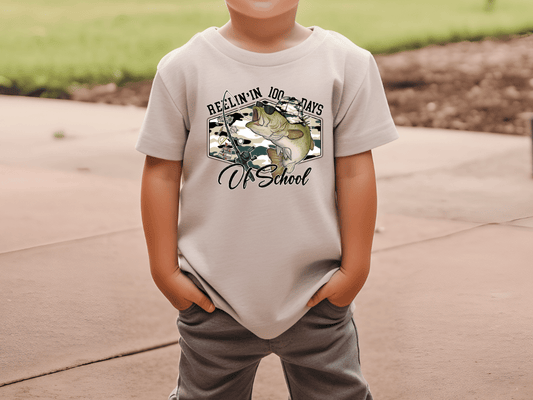 Reelin' In 100 Days Of School Graphic T-Shirt