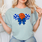 Blue And White Basketball Cheer Pompoms Graphic T-Shirt