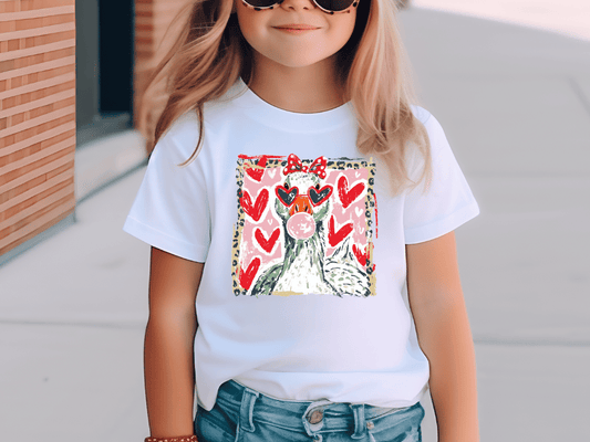 Leopard Valentine's Day Goose Graphic T-Shirt