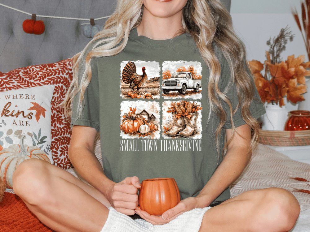 Small Town Thanksgiving Graphic T-Shirt