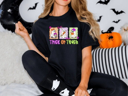 Trick Or Teach Preppy Teacher Graphic T-Shirt