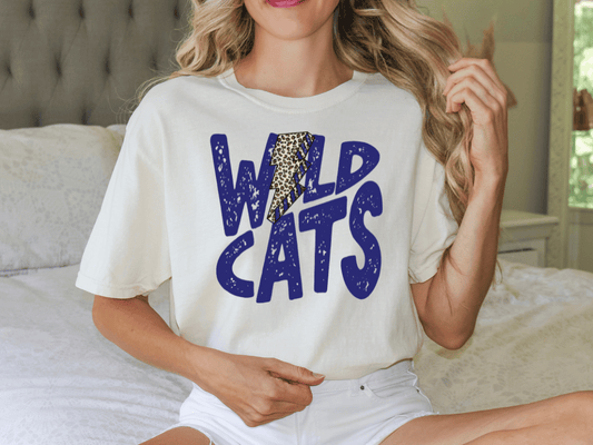 Wildcats Football Lightning Bolt Graphic T-Shirt