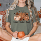 Grateful Thankful Blessed Fall Floral Pumpkin Graphic T-Shirt
