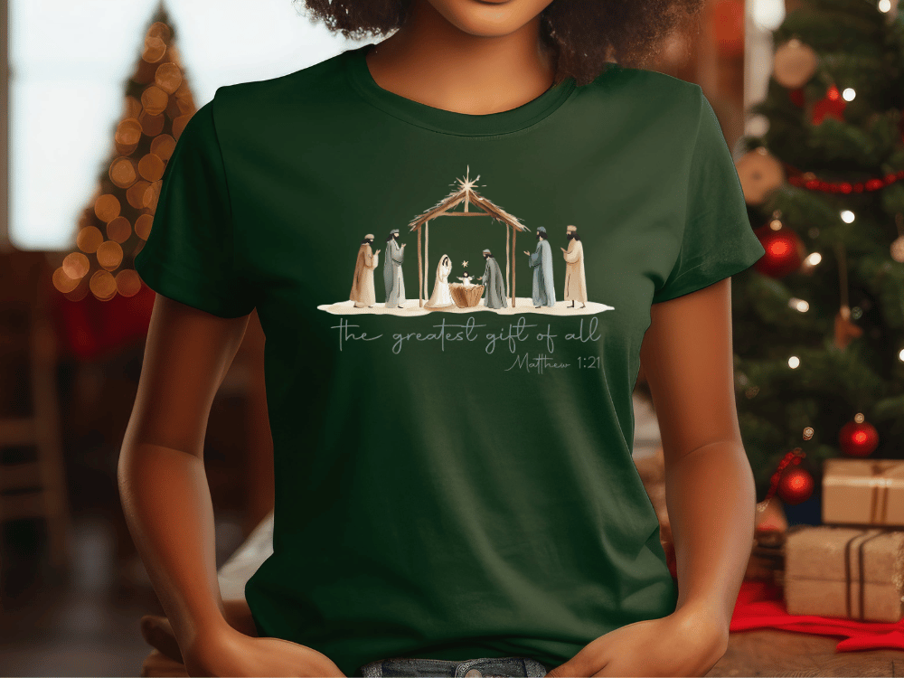The Greatest Gift Of All Nativity Scene Graphic T-Shirt