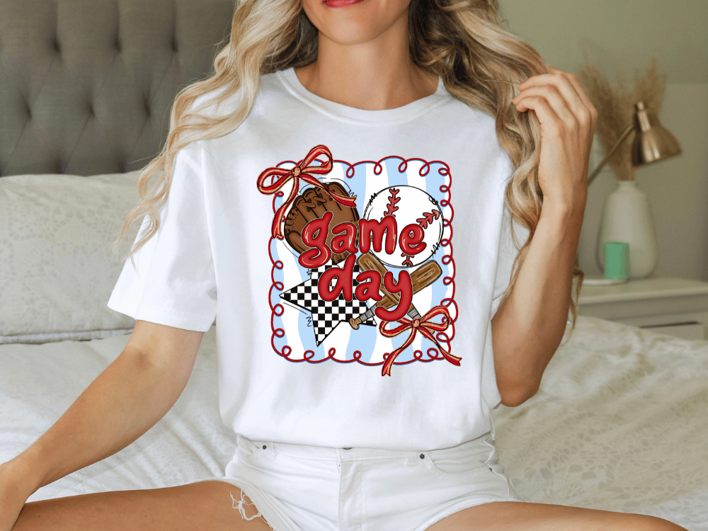 Preppy Baseball Game Day Graphic T-Shirt