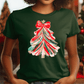 Brushstroke Coquette Christmas Tree Graphic T-Shirt