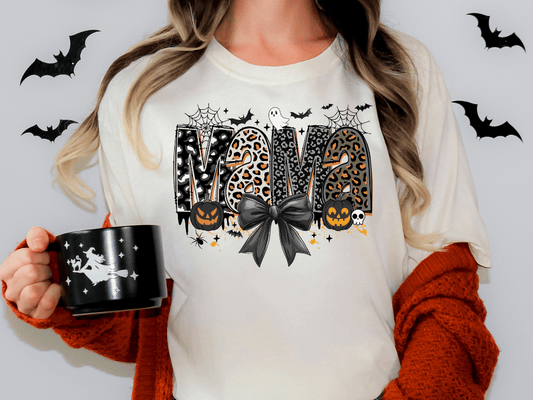 Leopard Halloween Mama Graphic T-Shirt