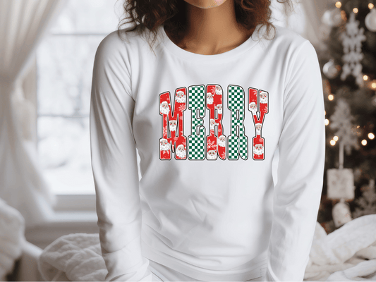 Red And Green Merry Graphic T-Shirt