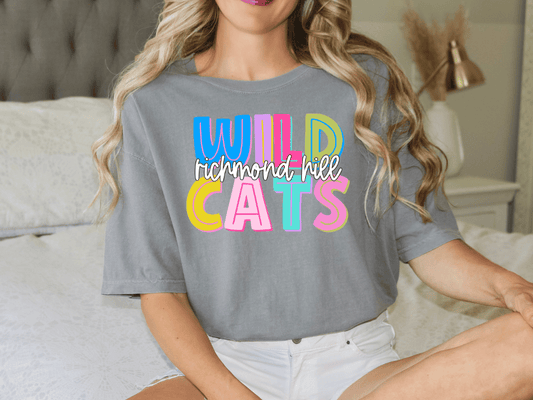 Richmond Hill Wildcats School Mascot Spirit Graphic T-Shirt