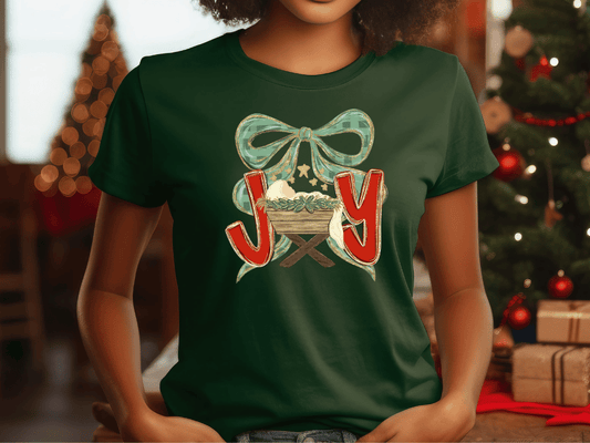 Coquette Joy Nativity Graphic T-Shirt