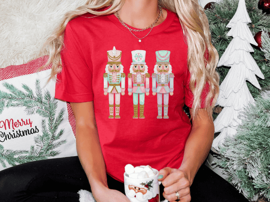 Pastel Christmas Nutcrackers Graphic T-Shirt