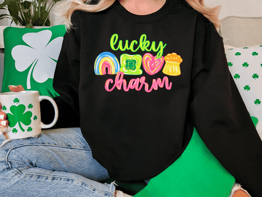 Neon Lucky Charm St. Patties Day Graphic T-Shirt