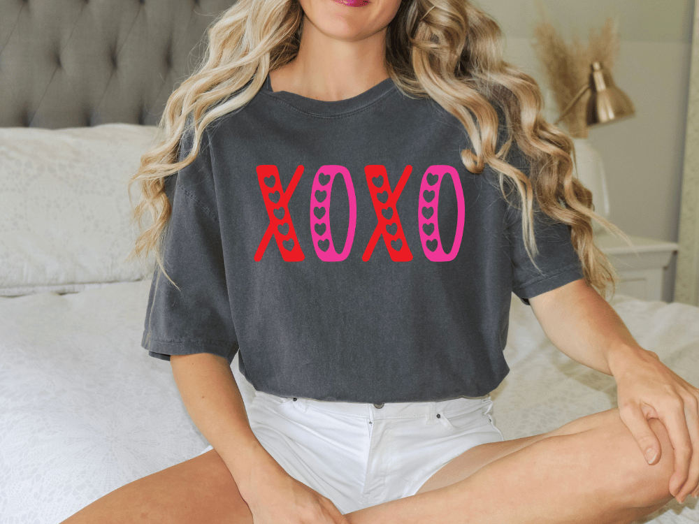XOXO Hearts Valentine's Day Graphic T-Shirt