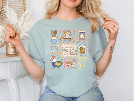 Country Life Doodle Icons Graphic T-Shirt
