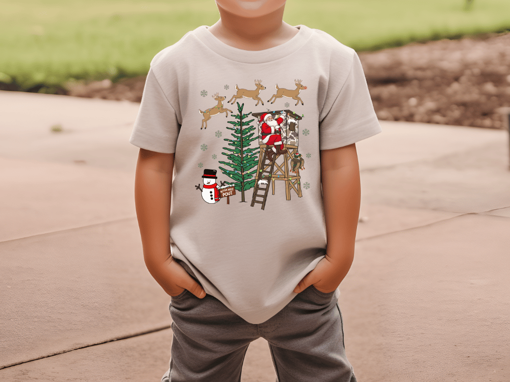 Better Not Pout Hunting Santa Graphic T-Shirt