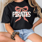 Pirates Red And White Checkered Bow Graphic T-Shirt
