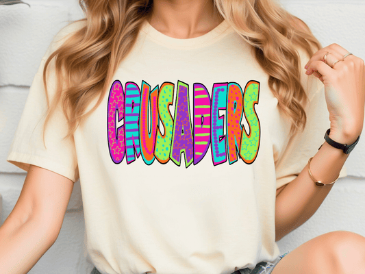 Crusaders School Team Mascot Spirit Graphic T-Shirt