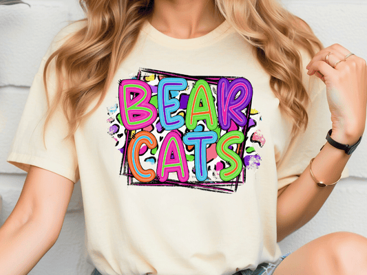 Bear Cats School Team Mascot Spirit Graphic T-Shirt