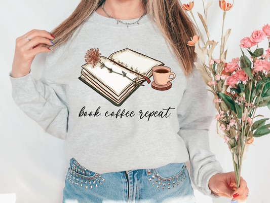 Book, Coffee, Repeat Graphic T-Shirt