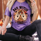 Bad Witch Vibes Halloween Leopard Print Design Graphic T-Shirt