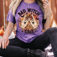 Bad Witch Vibes Halloween Leopard Print Design Graphic T-Shirt