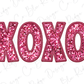 XOXO Dark Pink Sparkles Valentines Day Graphic T-Shirt
