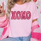 XOXO Dark Pink Sparkles Valentines Day Graphic T-Shirt