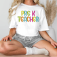 Pre-K Teacher School Spirit Bright Letters Graphic T-Shirt