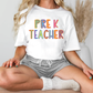 Pre-K Teacher School Spirit Neon Letters Graphic T-Shirt