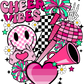 Pink Smiley Cheer Vibes Graphic T-Shirt