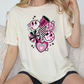 Pink Cheer Smiley Collage Graphic T-Shirt