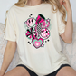 Pink Cheer Smiley Collage Graphic T-Shirt