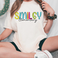 Smiley Elementary School Blue Tide School Spirit Bright Letters Graphic T-Shirt