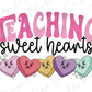 PINK Teaching SweetHeart's Valentines Day Hearts Graphic T-Shirt