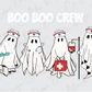 Boo Crew Halloween Nurse Ghost Graphic T-Shirt