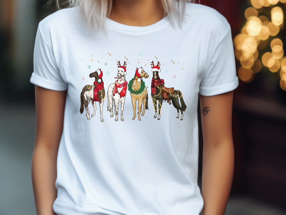 Christmas Horses Graphic T-Shirt