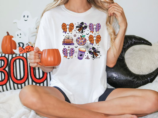 School Halloween Collage Graphic T-Shirt