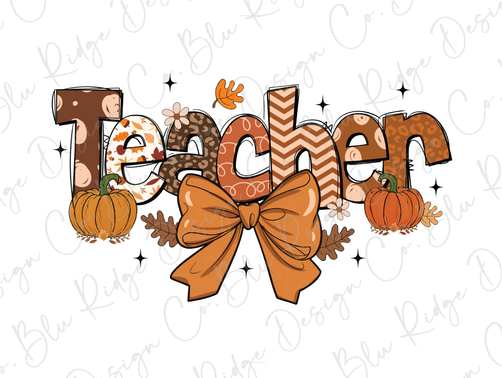 Teacher Fall Pumpkin Graphic T-Shirt