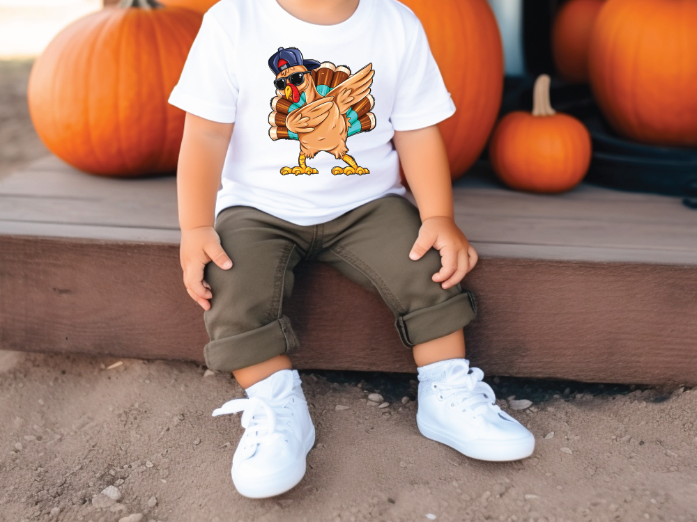 Cool Thanksgiving Turkey Graphic T-Shirt