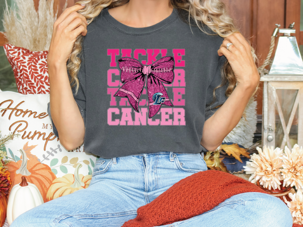 Blue Tide Tackle Cancer LC Comfort Colors Tee