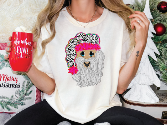 Perdita Dot Watercolor Santa Graphic T-Shirt