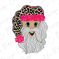 Leopard Watercolor Santa Graphic T-Shirt