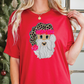 Leopard Watercolor Santa Graphic T-Shirt