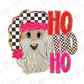 Checkered Santa Ho Ho Ho Graphic T-Shirt