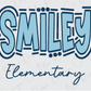 Long County Blue Tide Smiley Elementary School Spirit Graphic T-Shirt